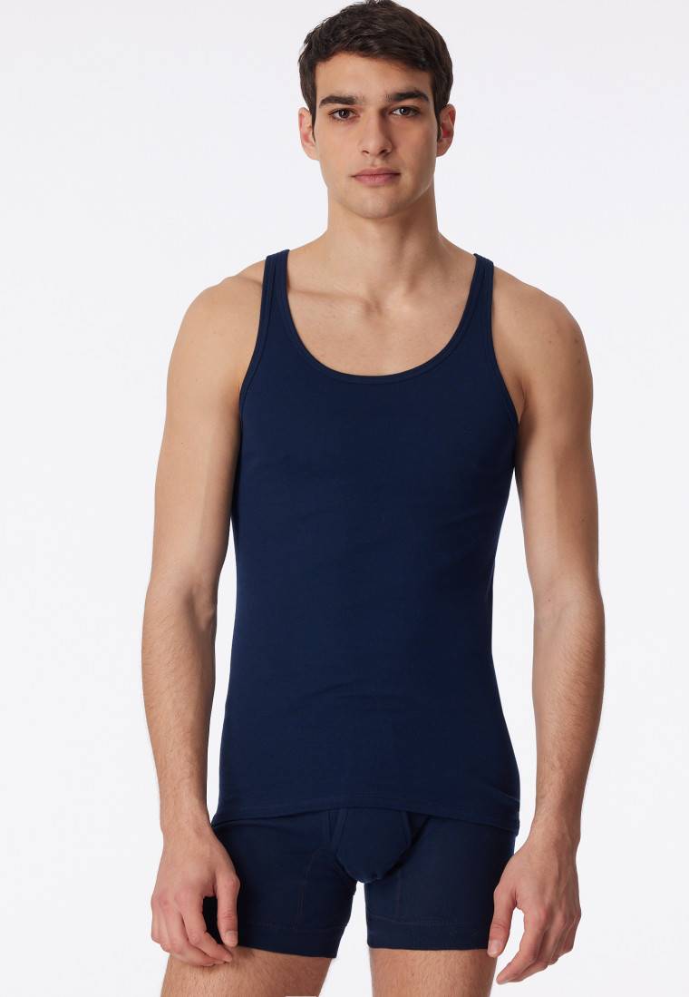 Schiesser Unterhemd Feinripp navyblau - Original Feinripp Große Rabatte