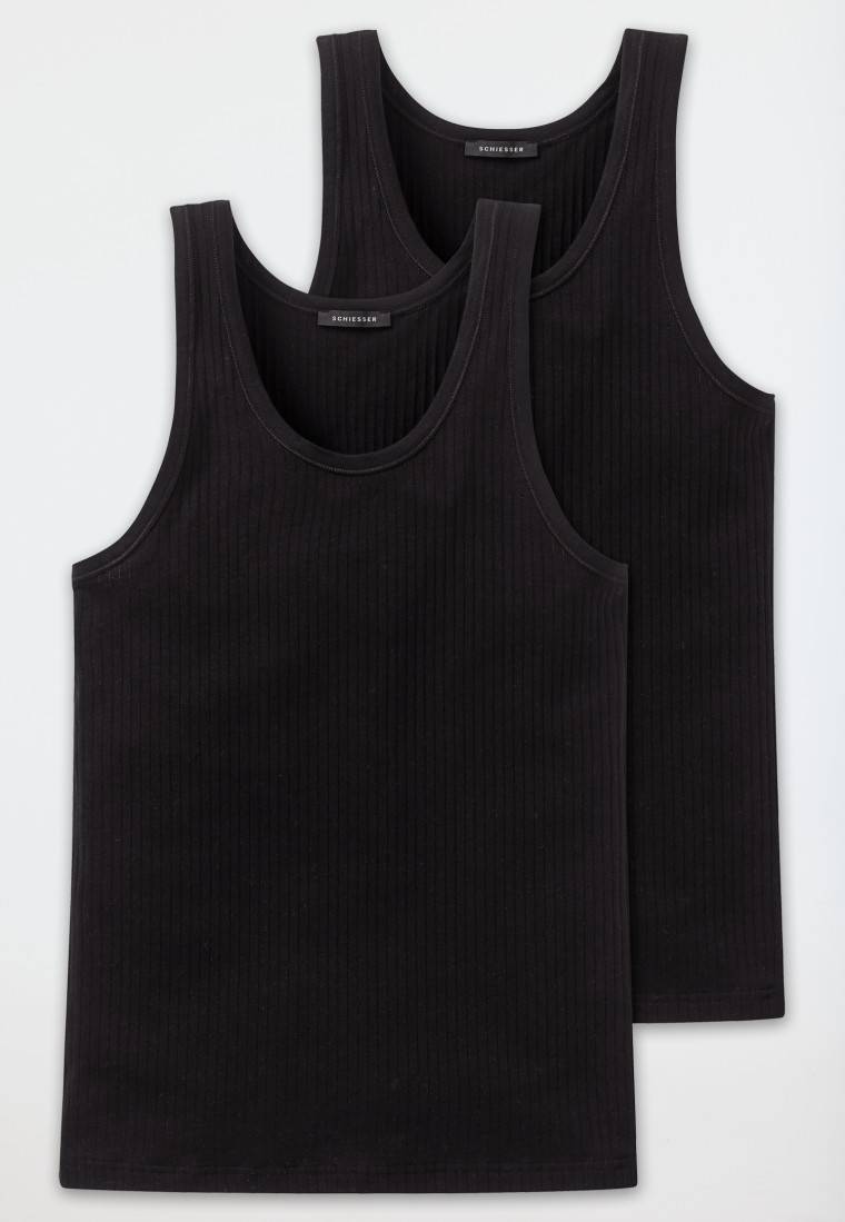 Schiesser Unterhemden 2er-Pack schwarz - Authentic Bestseller