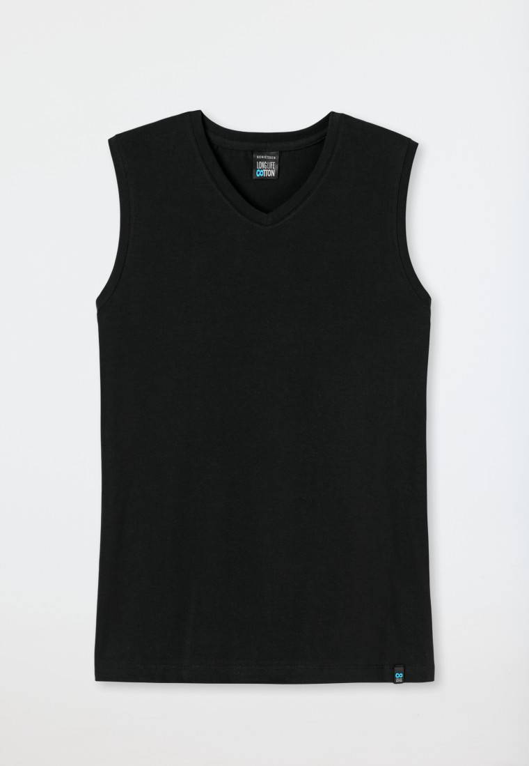 Schiesser Tank Top schwarz - Long Life Cotton Räumungsverkauf