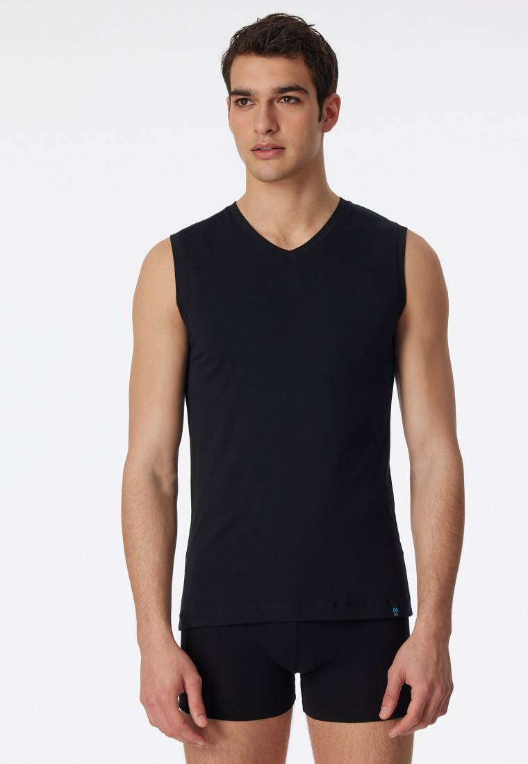 Schiesser Tank Top schwarz - Long Life Cotton Räumungsverkauf
