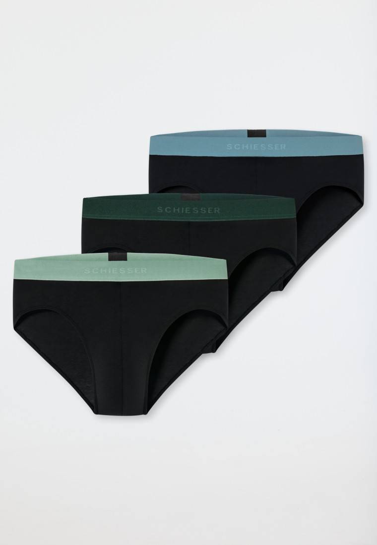 Schiesser Rio-Slips 3er-Pack Organic Cotton Webgummibund mehrfarbig - 95/5 Sonderangebote
