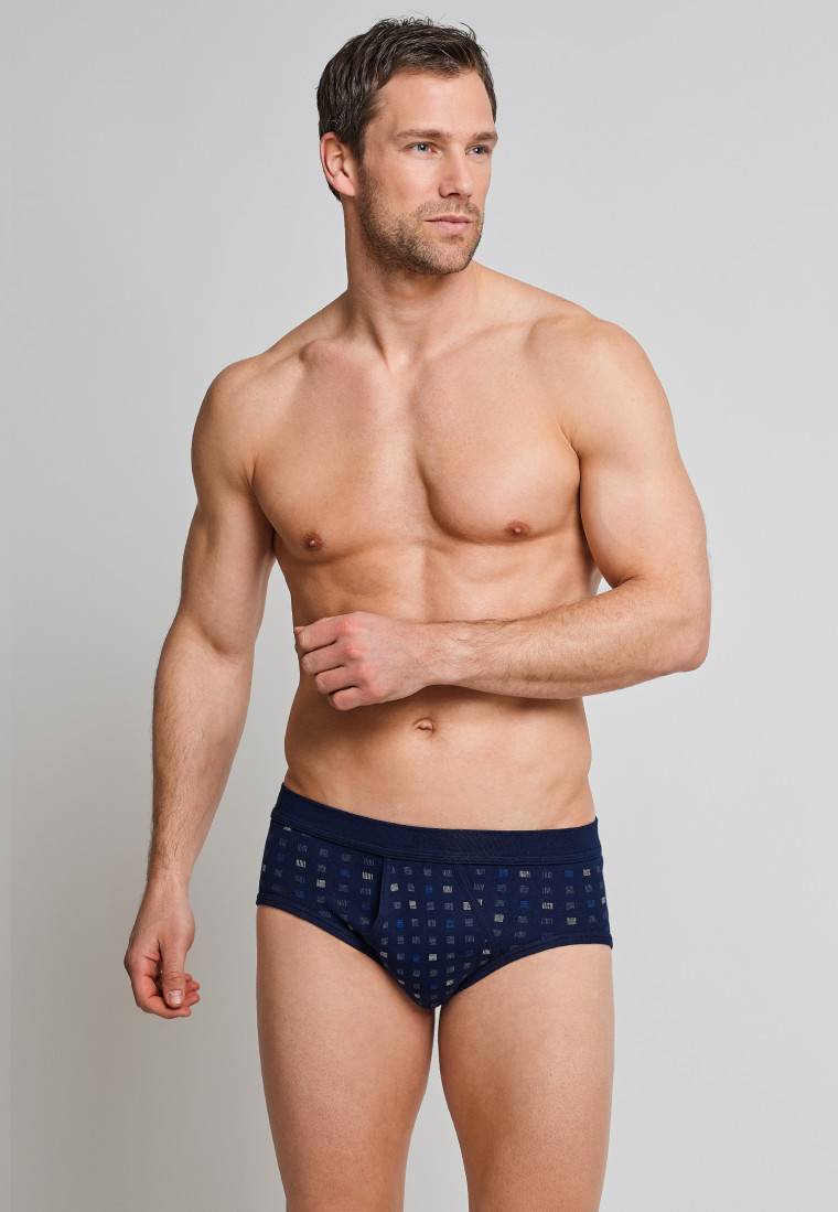 Schiesser Sportslips mit Eingriff 2er-Pack navy blau kariert - Essentials