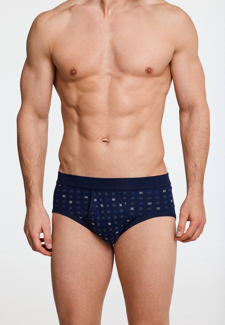 Schiesser Sportslips mit Eingriff 2er-Pack navy blau kariert - Essentials Riesige Ersparnisse