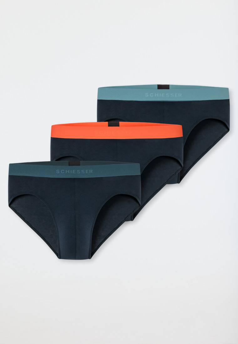 Schiesser Rio-Slips 3er-Pack Organic Cotton Webgummibund mehrfarbig - 95/5 Super Sparpreis
