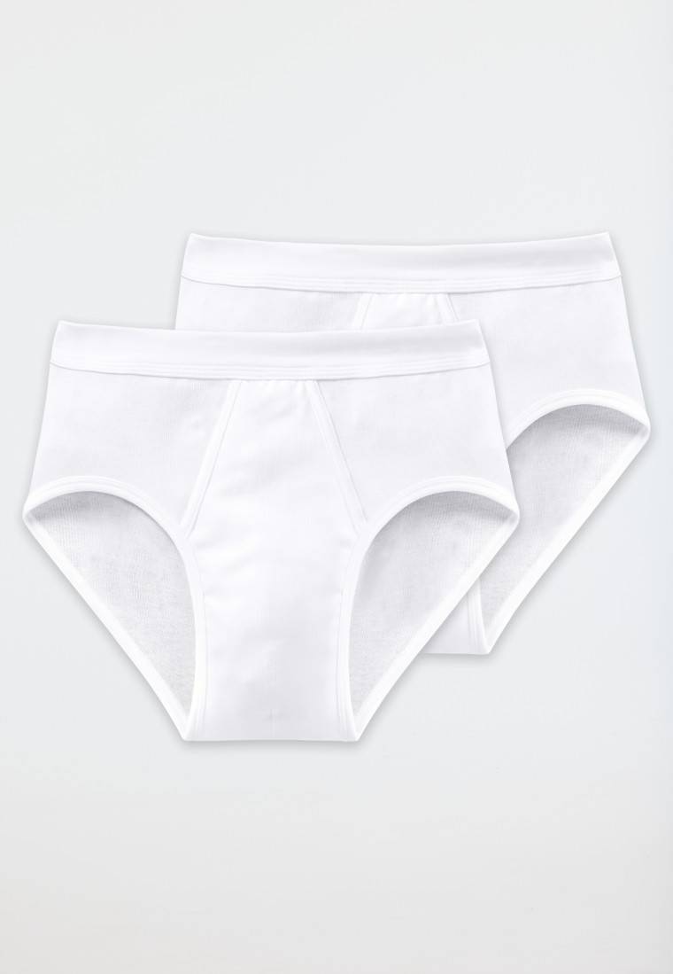 Schiesser Sportslips 2er Pack mit Eingriff weiß - Essentials Feinripp Kostenlose Rückgabe
