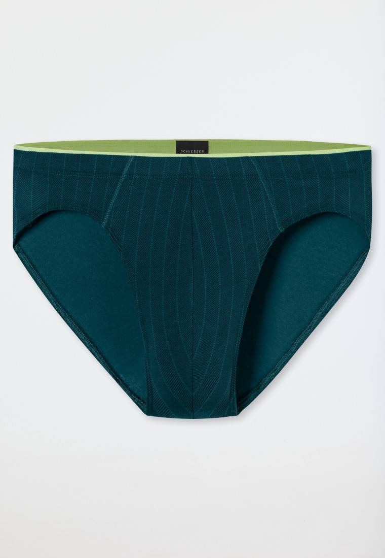Schiesser Supermini Organic Cotton gestreift petrol - 95/5 Neueste Stile
