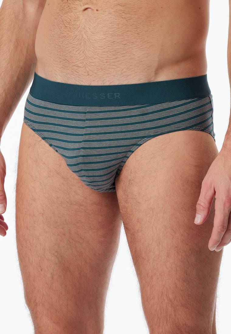 Schiesser Rio-Slips 3er-Pack Organic Cotton Webgummibund uni/gestreift - 95/5 Letzter Tag