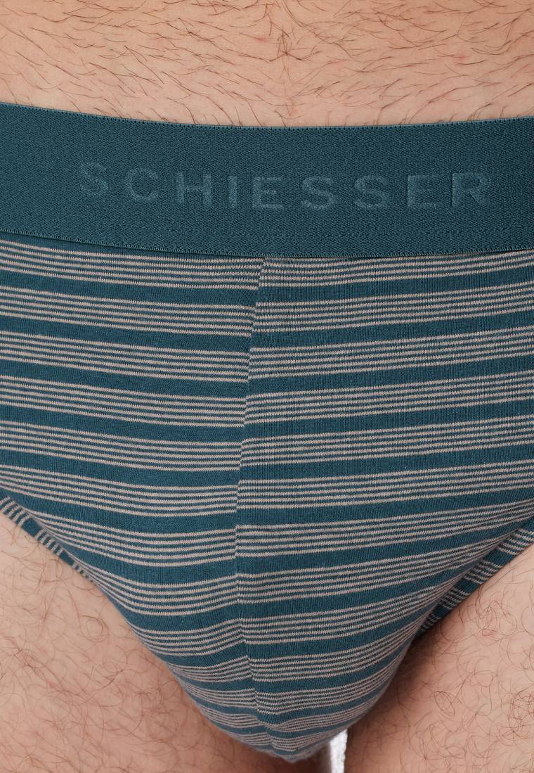 Schiesser Rio-Slips 3er-Pack Organic Cotton Webgummibund uni/gestreift - 95/5 Letzter Tag