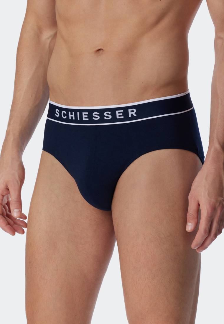 Schiesser Rio-Slips 3er-Pack Organic Cotton Webgummibund dunkelblau - 95/5 Bis zu 65% Rabatt