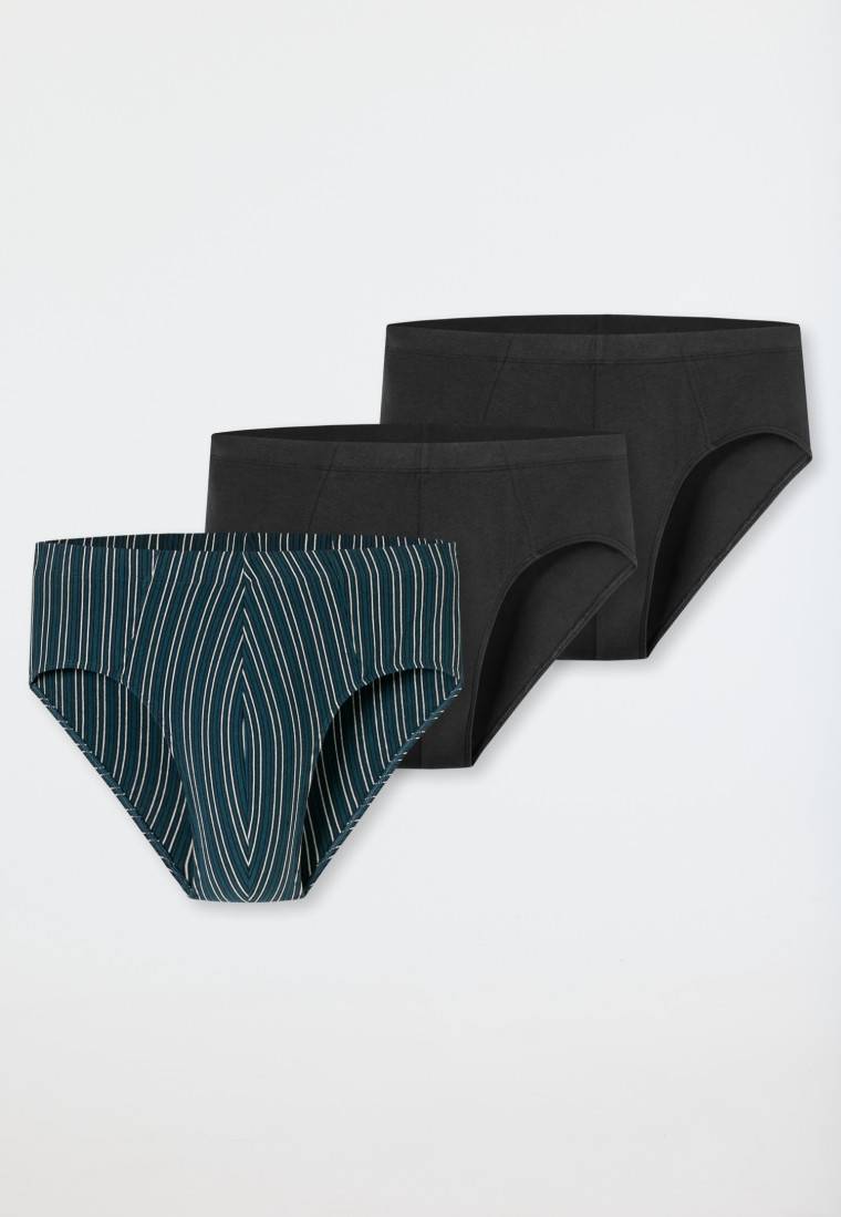 Schiesser Supermini 3er-Pack Organic Cotton uni/geringelt mehrfarbig - 95/5 Sonderangebot der Fabrik