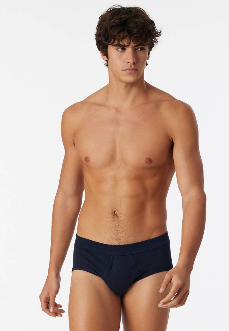 Schiesser Sportslips 2er Pack mit Eingriff navy - Essentials Feinripp