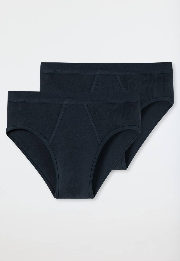 Schiesser Sportslips 2er Pack mit Eingriff navy - Essentials Feinripp 50% Rabatt mit kostenlosem Versand