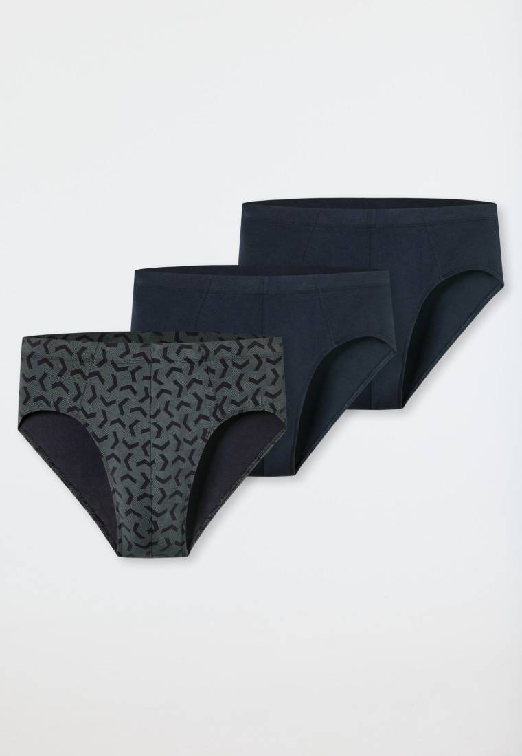 Schiesser Supermini 3er-Pack Organic Cotton dunkelblau gemustert - 95/5 Rabatte dieses Monats