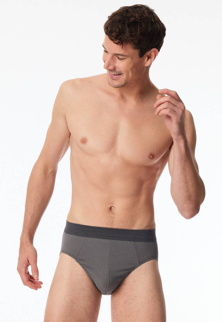 Schiesser Minislip Organic Cotton gemustert anthrazit - Comfort Fit Online
