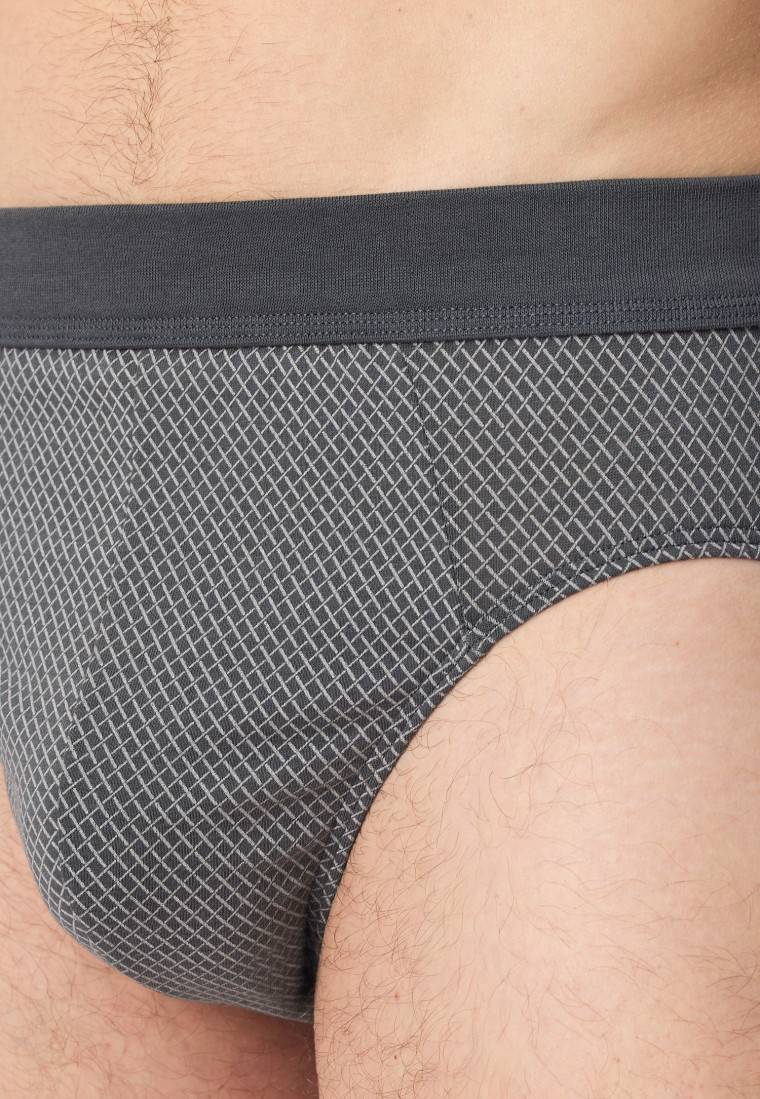 Schiesser Minislip Organic Cotton gemustert anthrazit - Comfort Fit Online