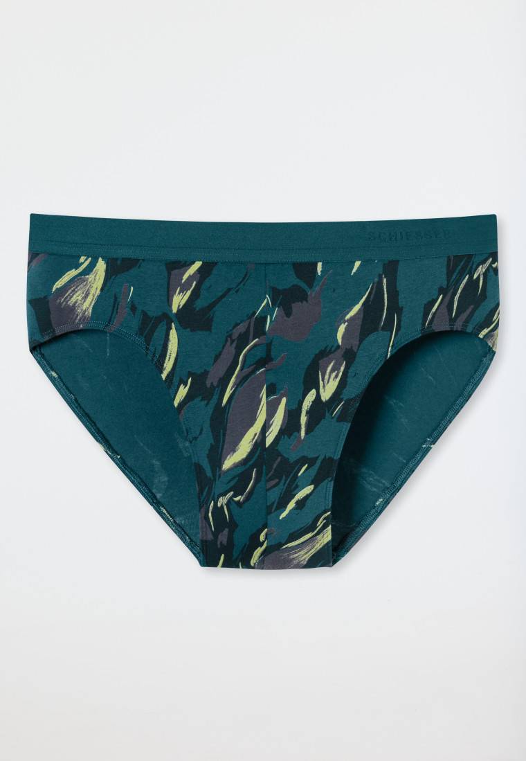 Schiesser Rio-Slip petrol gemustert - 95/5 Fabrikverkauf
