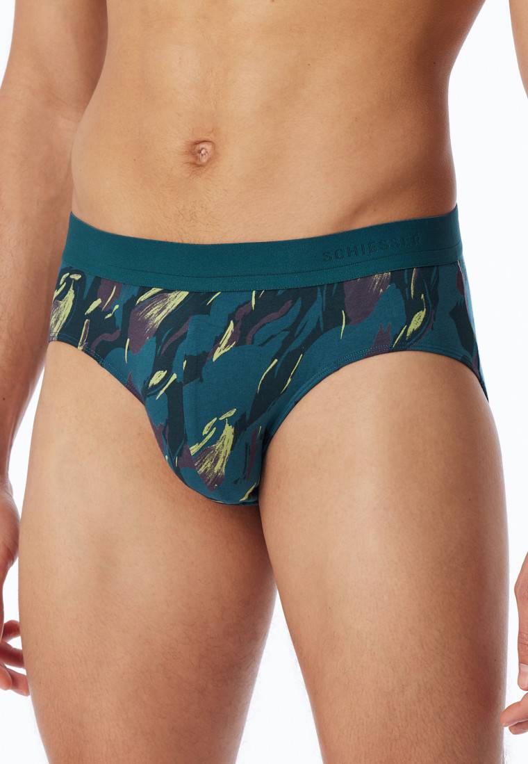 Schiesser Rio-Slip petrol gemustert - 95/5 Fabrikverkauf