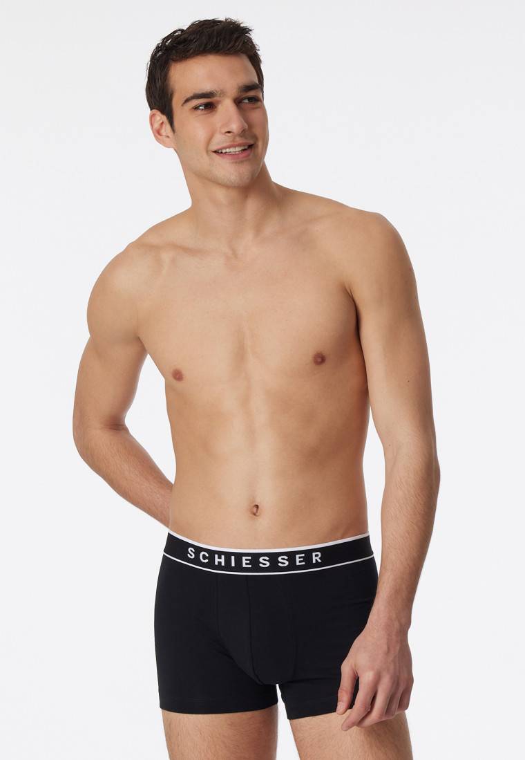 Schiesser Shorts 3er-Pack Organic Cotton Webgummibund schwarz - 95/5