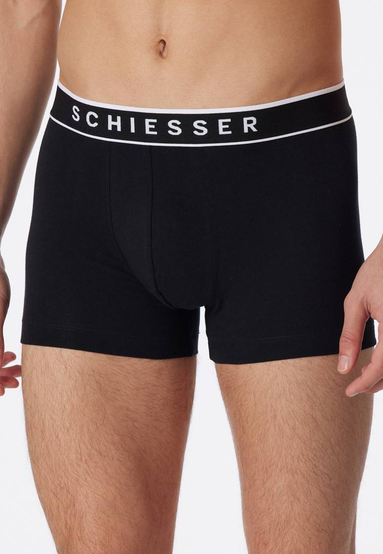 Schiesser Shorts 3er-Pack Organic Cotton Webgummibund schwarz - 95/5 Fabrik Onlineshop