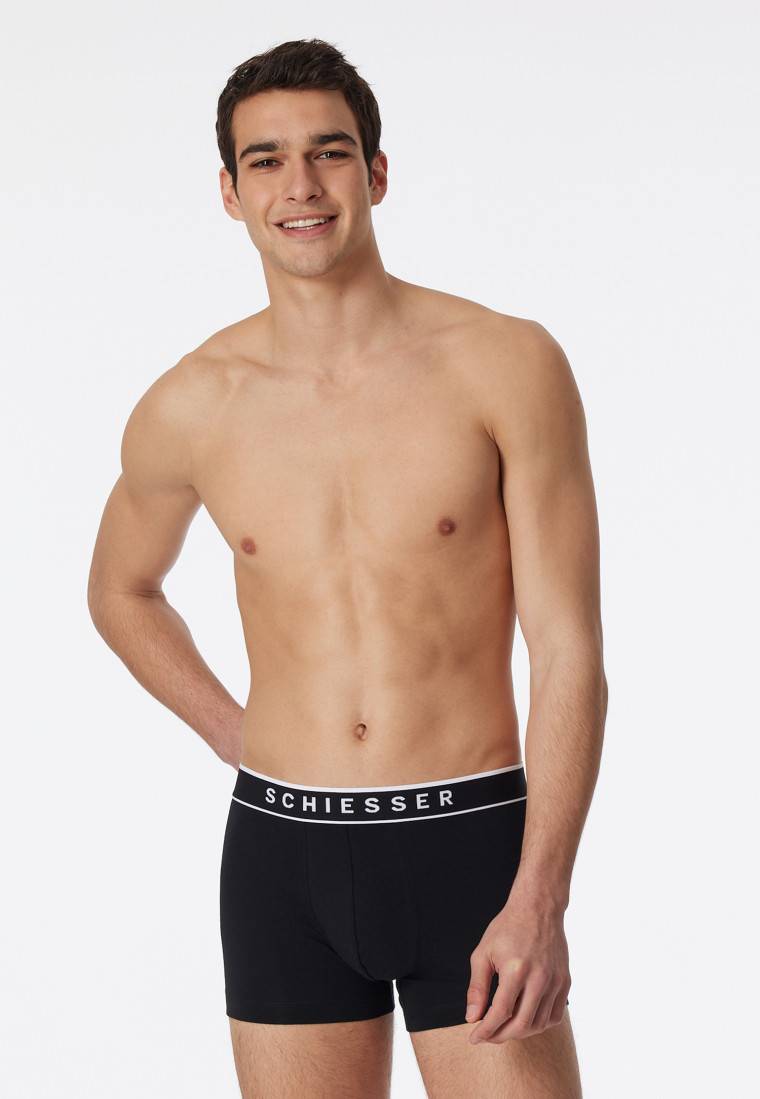 Schiesser Shorts 3er-Pack Organic Cotton Webgummibund schwarz - 95/5 Fabrik Onlineshop