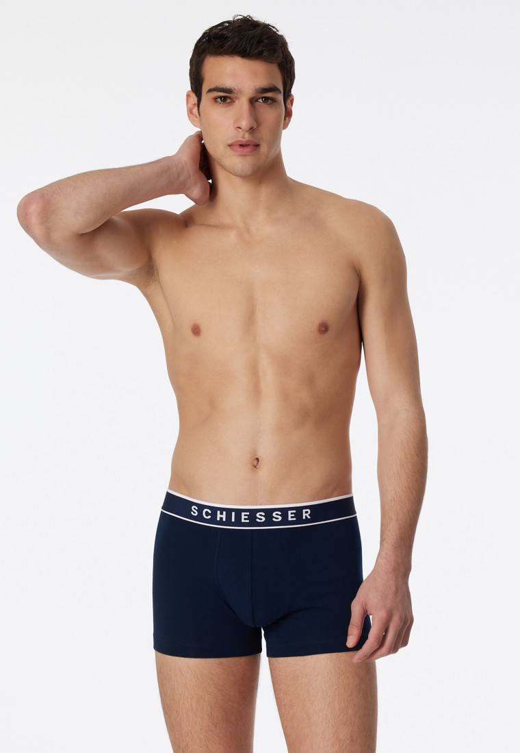 Schiesser Shorts 3er-Pack Organic Cotton Webgummibund dunkelblau - 95/5