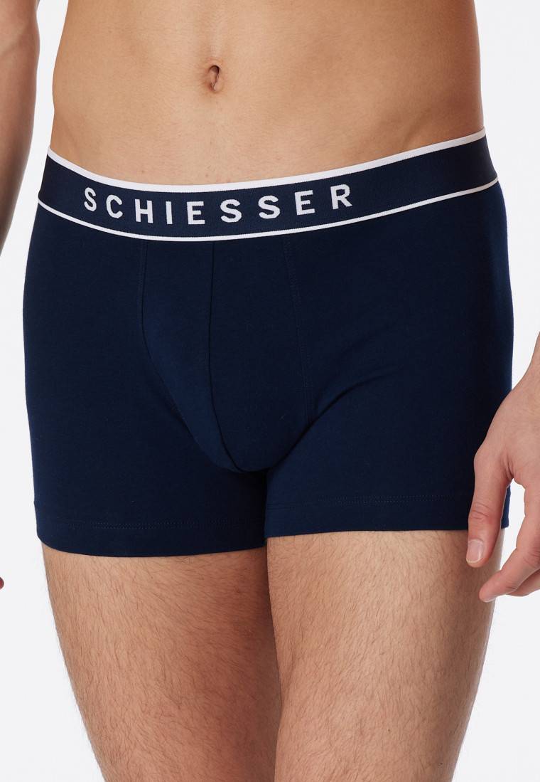 Schiesser Shorts 3er-Pack Organic Cotton Webgummibund dunkelblau - 95/5 Fabrikpreis