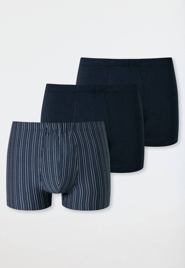 Schiesser Shorts 3er-Pack Organic Cotton uni/geringelt mehrfarbig - 95/5 Rabatt