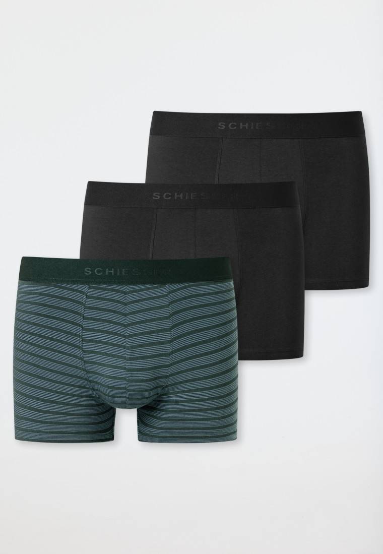 Schiesser Shorts 3er-Pack Organic Cotton Webgummibund uni/gestreift mehrfarbig - 95/5 Begrenztes Angebot
