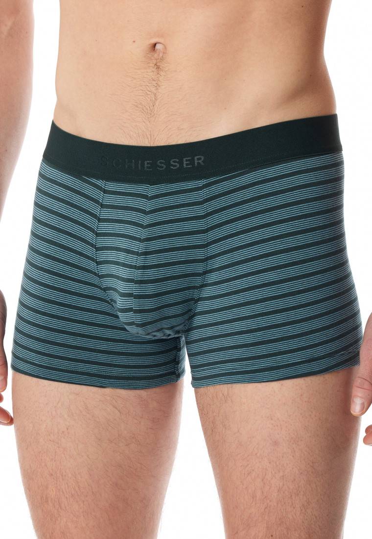 Schiesser Shorts 3er-Pack Organic Cotton Webgummibund uni/gestreift mehrfarbig - 95/5 Begrenztes Angebot