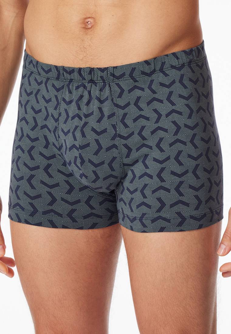 Schiesser Shorts 3er-Pack Organic Cotton dunkelblau gemustert - 95/5 Preisnachlass