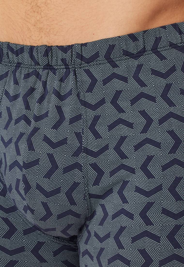 Schiesser Shorts 3er-Pack Organic Cotton dunkelblau gemustert - 95/5 Preisnachlass