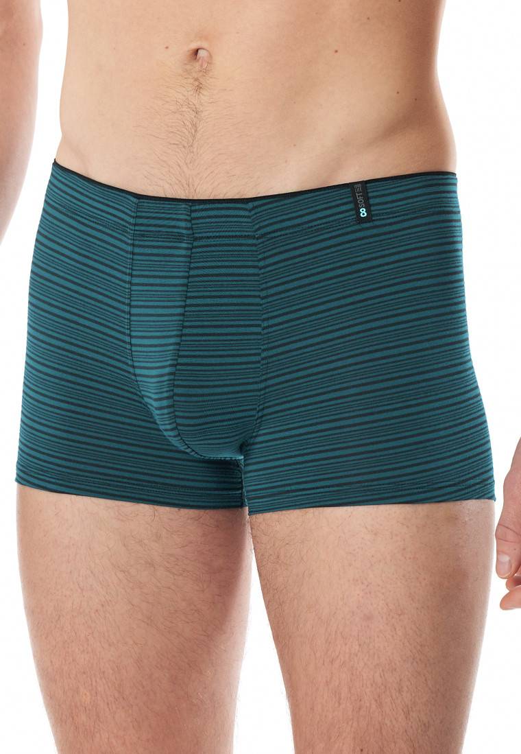 Schiesser Shorts Modal Streifen petrol - Long Life Soft Saisonschlussverkauf