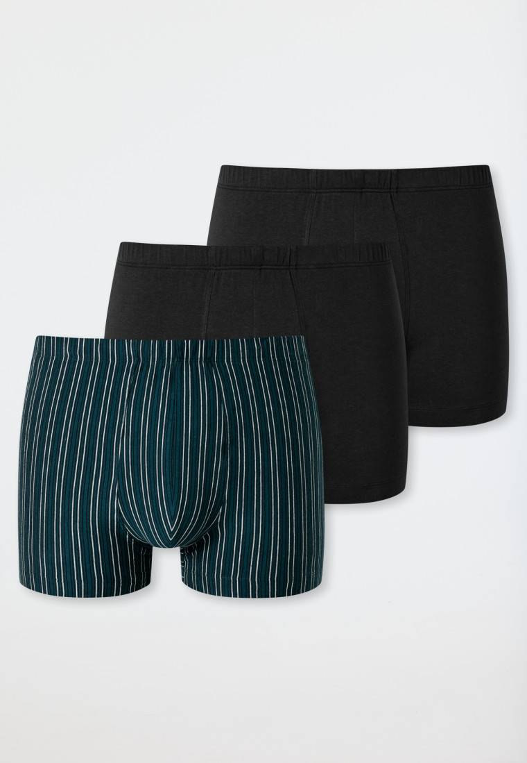 Schiesser Shorts 3er-Pack Organic Cotton uni/geringelt mehrfarbig - 95/5 Weihnachtsangebot