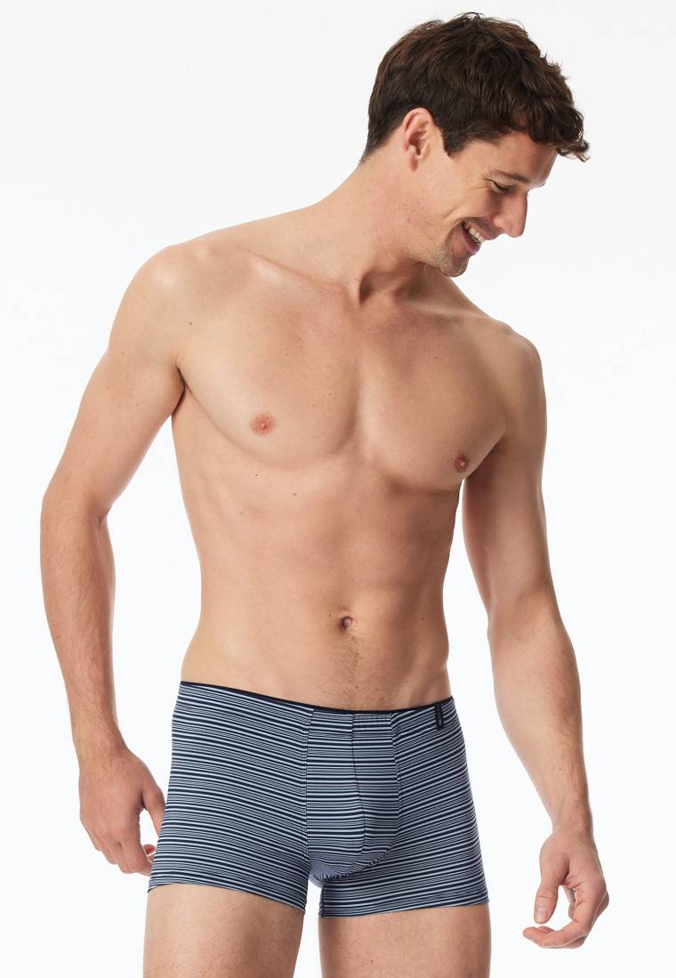 Schiesser Shorts Supermini Modal Streifen blaugrau - Long Life Soft Osterangebot