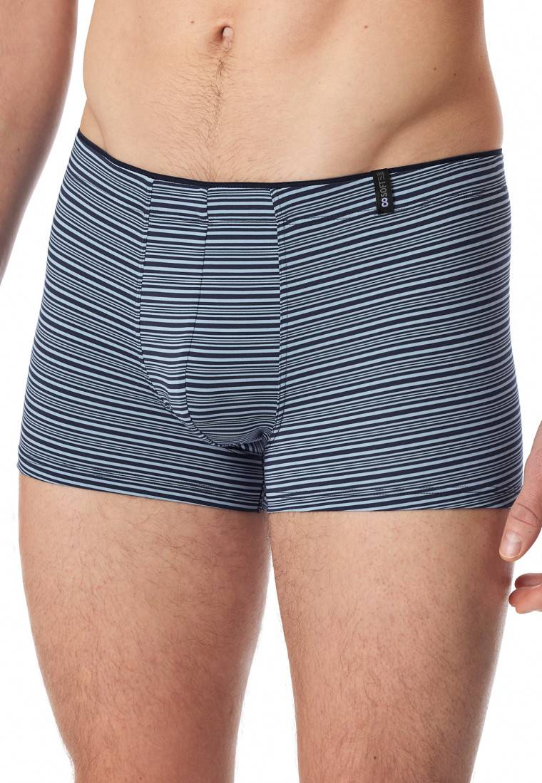 Schiesser Shorts Supermini Modal Streifen blaugrau - Long Life Soft Osterangebot