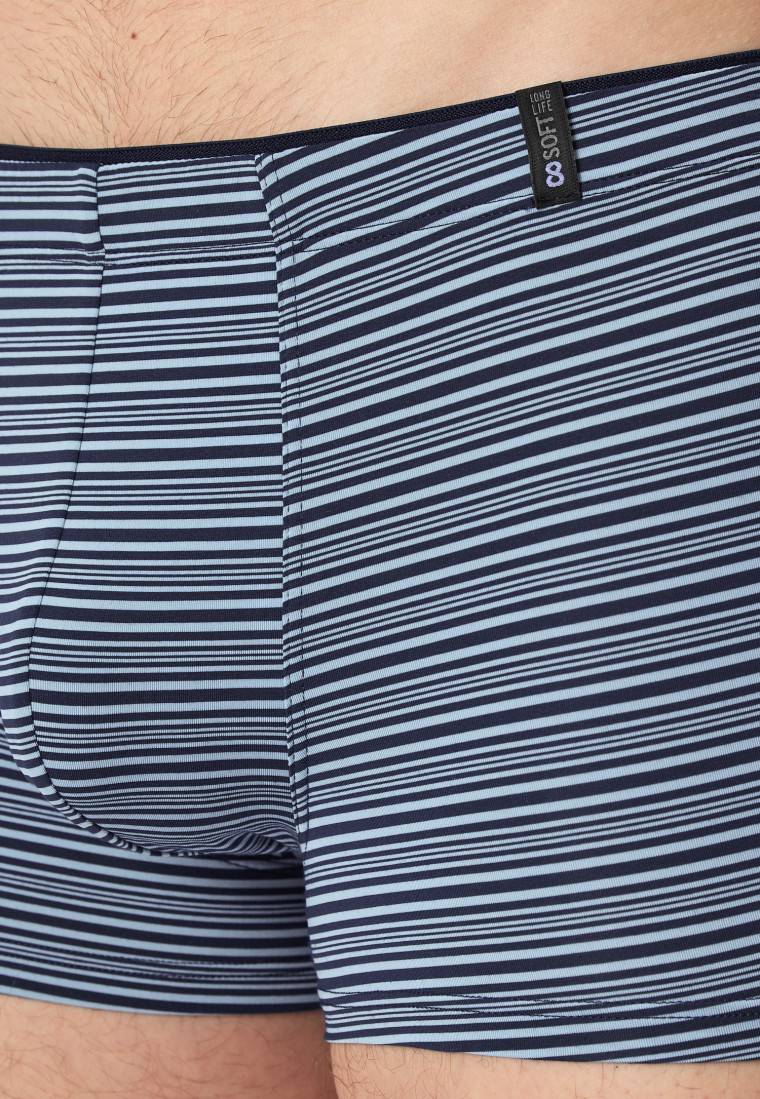 Schiesser Shorts Supermini Modal Streifen blaugrau - Long Life Soft Osterangebot