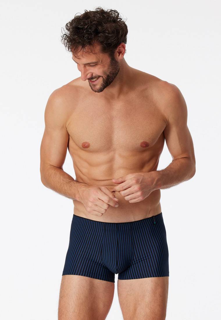 Schiesser Shorts navy-schwarz gestreift - Long Life Soft