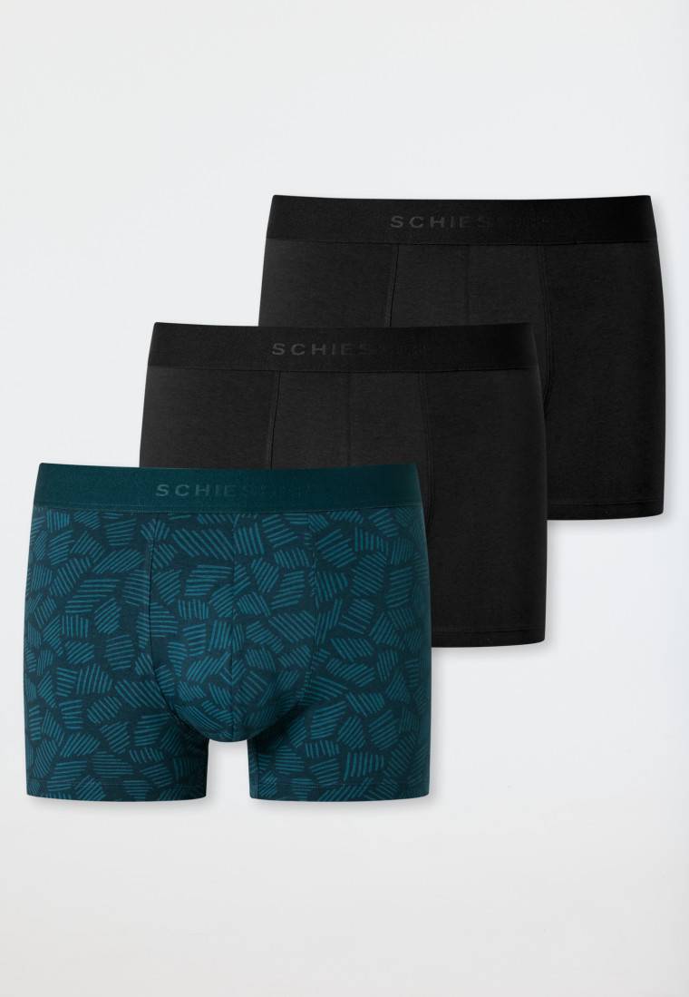 Schiesser Shorts 3er-Pack Organic Cotton Webgummibund uni/gemustert mehrfarbig - 95/5 Valentinstagsangebot