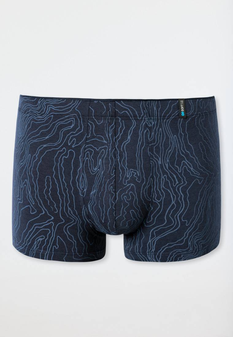 Schiesser Shorts Modal gemustert jeansblau - Long Life Soft Jubiläumsangebot