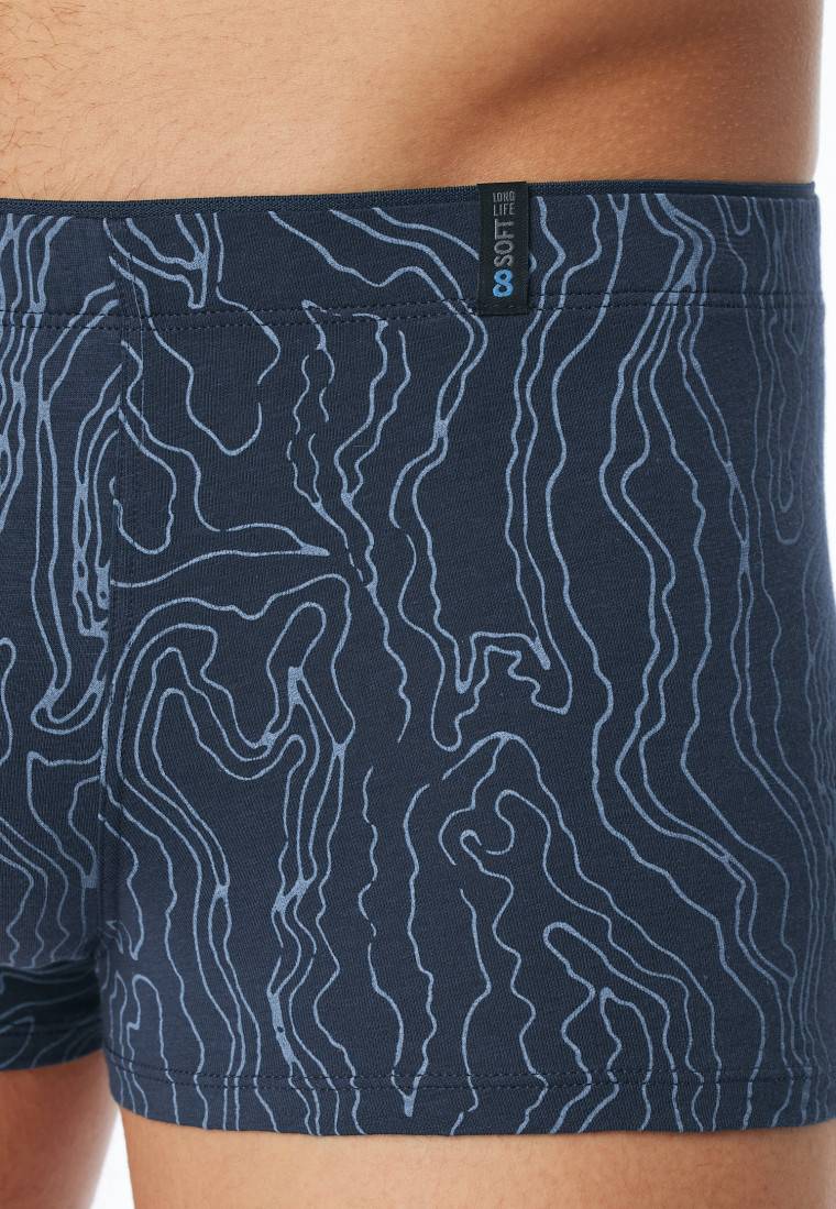 Schiesser Shorts Modal gemustert jeansblau - Long Life Soft Jubiläumsangebot