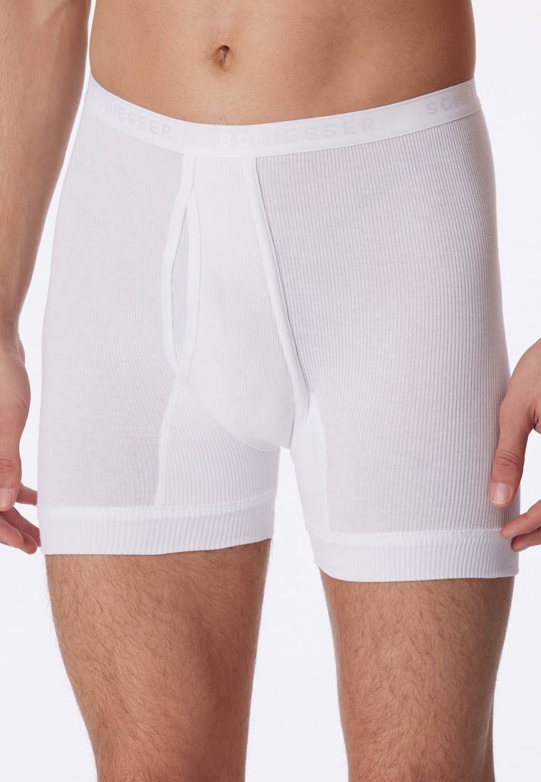 Schiesser Unterhose kurz mit Eingriff Doppelripp weiß - Original Classics Heißer Verkauf