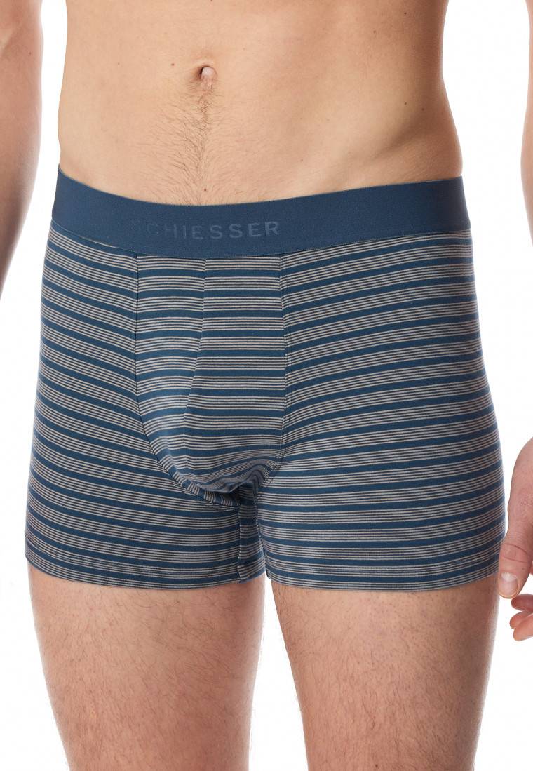 Schiesser Shorts 3er-Pack Organic Cotton Webgummibund uni/gestreift mehrfarbig - 95/5 Top Angebot