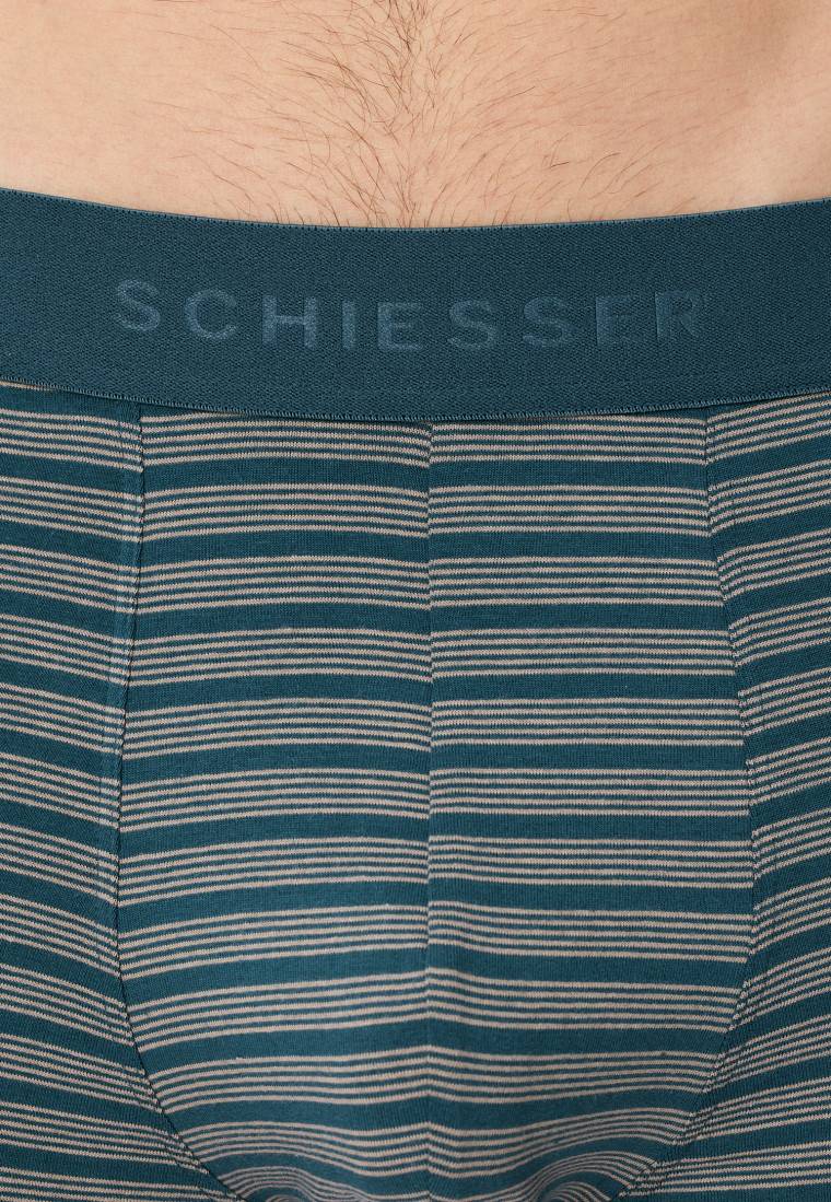 Schiesser Shorts 3er-Pack Organic Cotton Webgummibund uni/gestreift mehrfarbig - 95/5 Top Angebot
