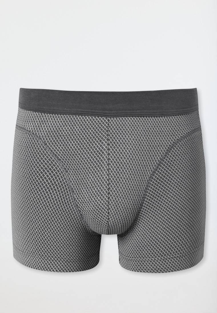 Schiesser Shorts Organic Cotton gemustert anthrazit - Comfort Fit Blitzangebot