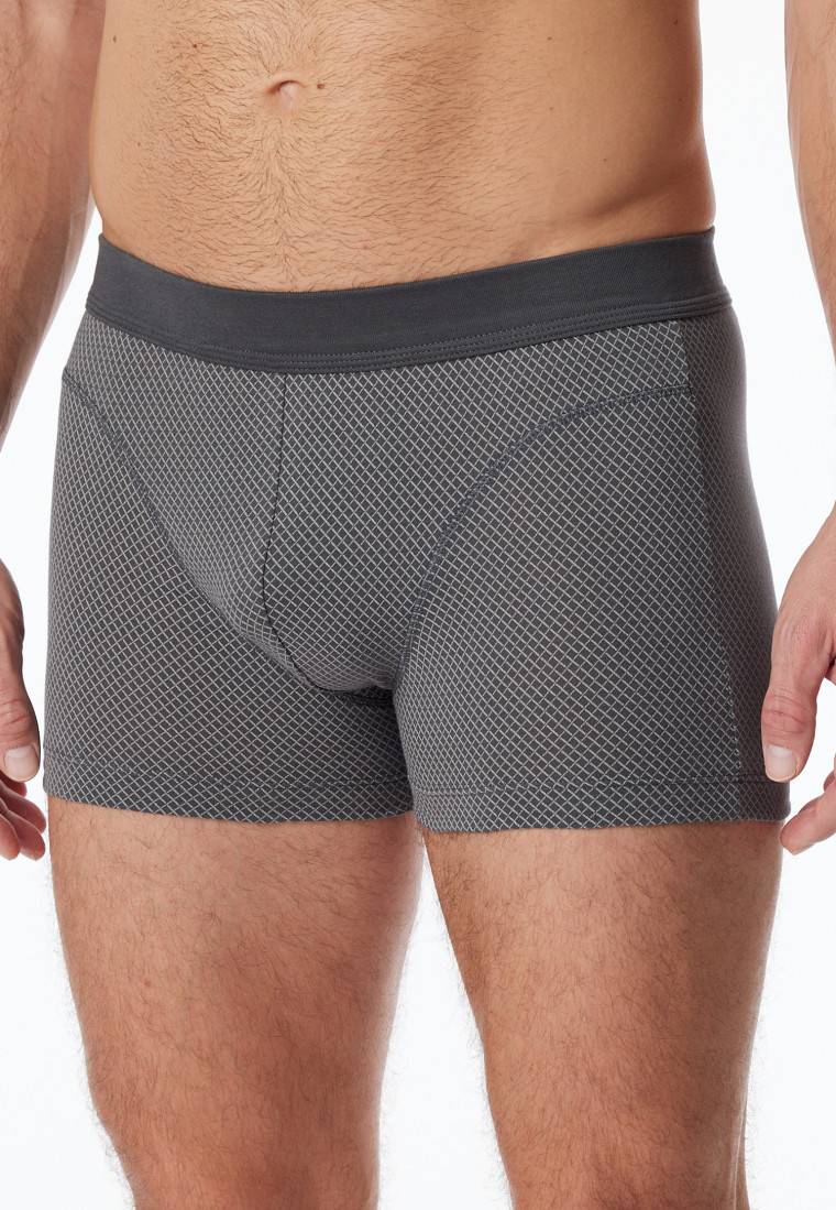 Schiesser Shorts Organic Cotton gemustert anthrazit - Comfort Fit Blitzangebot