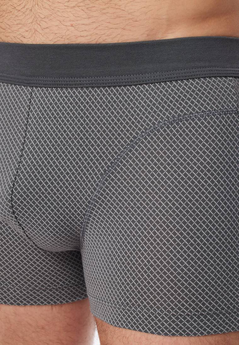 Schiesser Shorts Organic Cotton gemustert anthrazit - Comfort Fit Blitzangebot