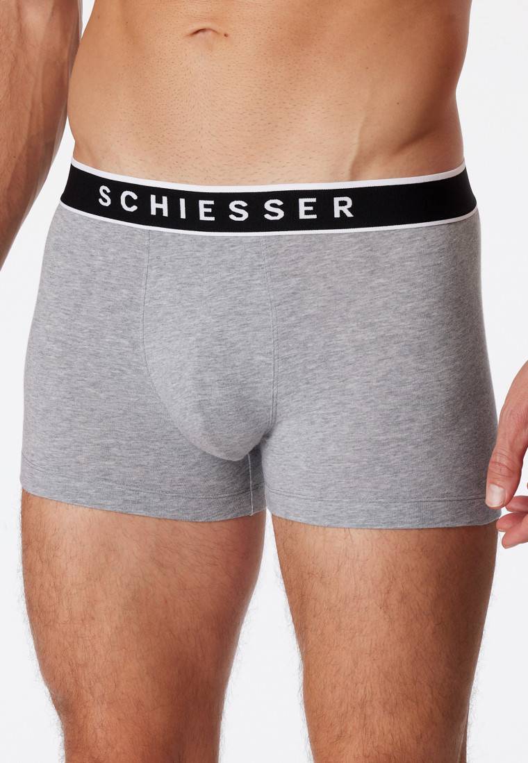Schiesser Shorts 3er-Pack Organic Cotton Webgummibund grau-meliert - 95/5 Große Rabatte