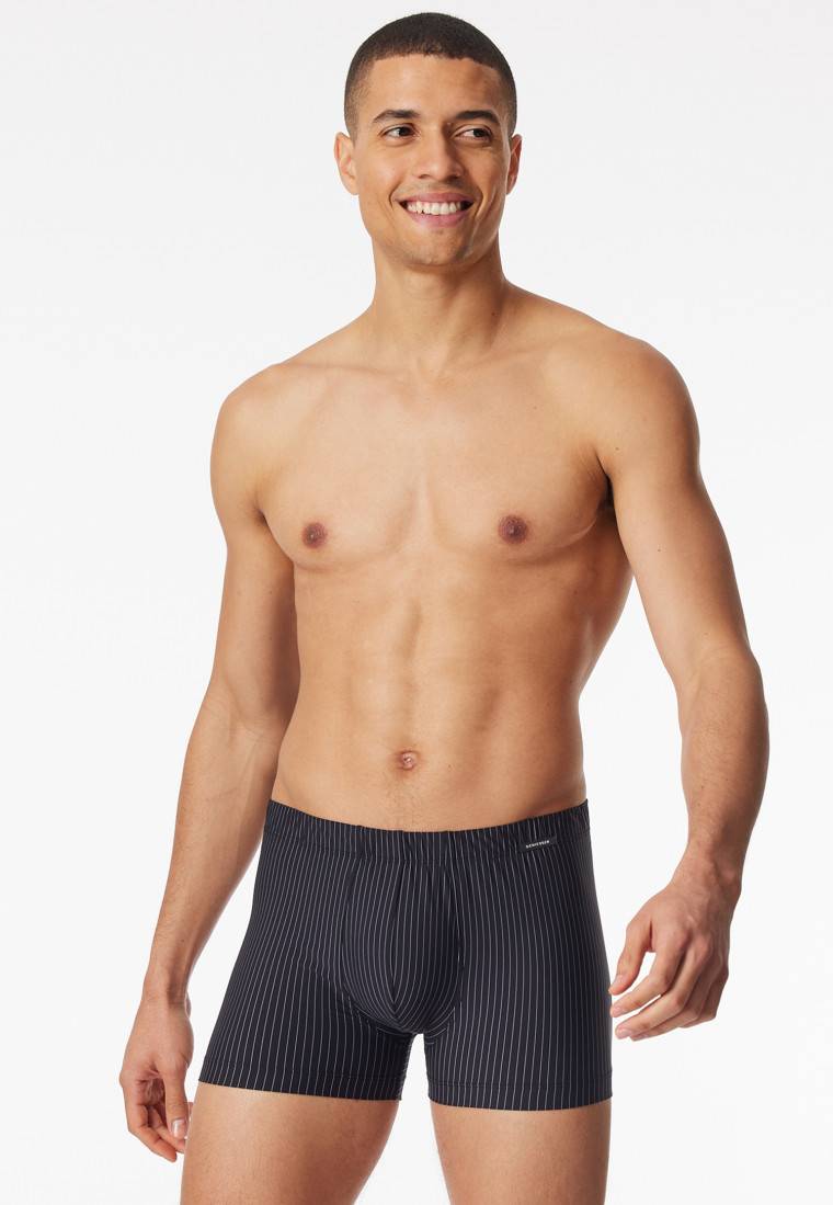 Schiesser Shorts schwarz gestreift - Pure Micro