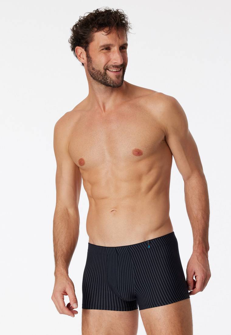 Schiesser Shorts blauschwarz gestreift - Long Life Soft VIP-Rabatte