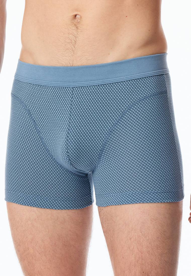 Schiesser Shorts Organic Cotton gemustert blaugrau - Comfort Fit Begrenzte Freigabe